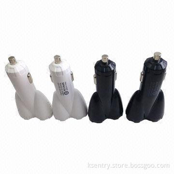 New Design Dual USB Car Charger for iPad, Samsung Galaxy Tab 10.1/Note 3, 12-24V, 5V/2.1A